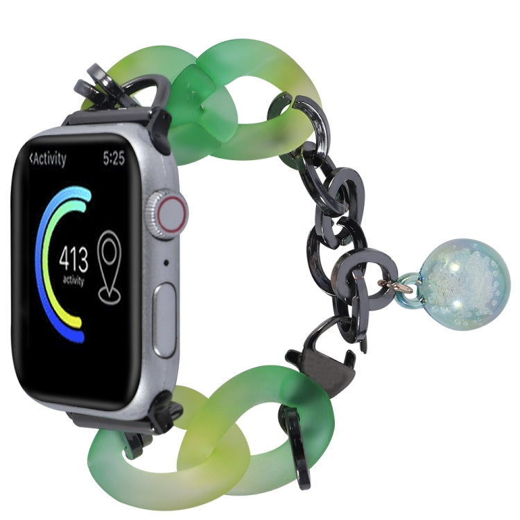 For Apple Watch Series 8 41mm Gradient Resin Chain Watch Band(Green) - Watch Bands by PMC TechLife | Online Shopping South Africa | PMC TechLife | Buy Now Pay Later Mobicred