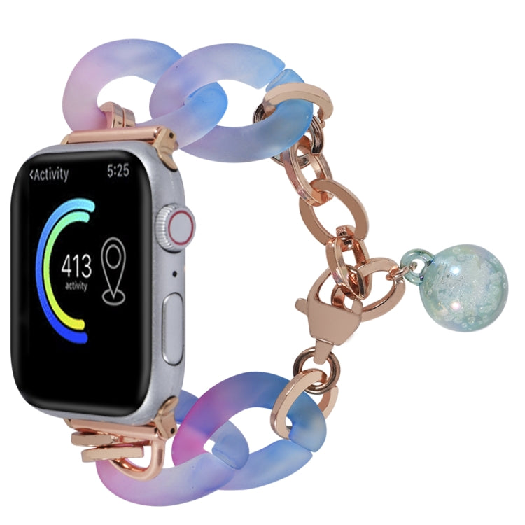 For Apple Watch Series 7 45mm Gradient Resin Chain Watch Band(Blue) - free shipping - PMC TechLife - Order now!