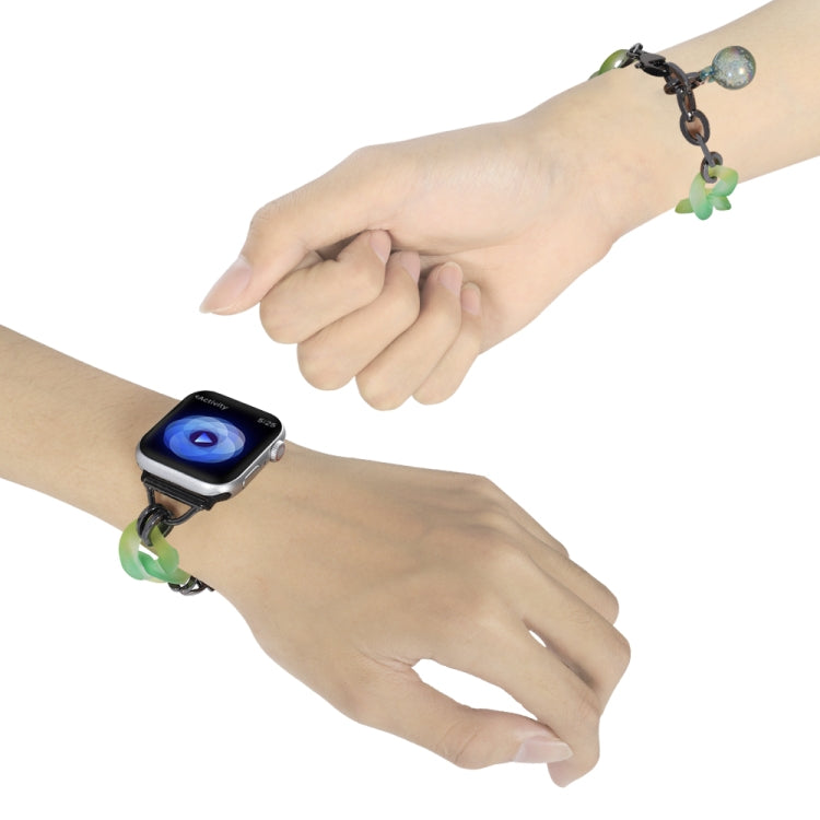 For Apple Watch Series 5 40mm Gradient Resin Chain Watch Band(Green) - free shipping - PMC TechLife - Order now!