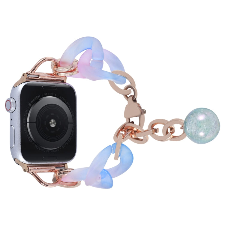 For Apple Watch 38mm Gradient Resin Chain Watch Band(Blue) - free shipping - PMC TechLife - Order now!