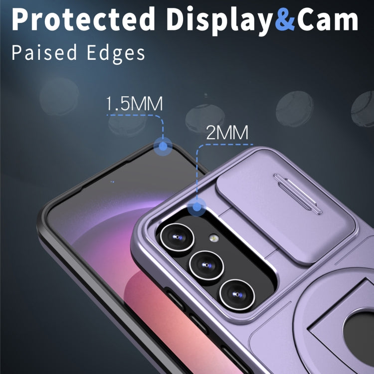For Samsung Galaxy S23 FE 5G Camshield MagSafe Ring Holder Armor Phone Case(Puple) - Galaxy S23 FE 5G Cases by PMC TechLife | Online Shopping South Africa | PMC TechLife