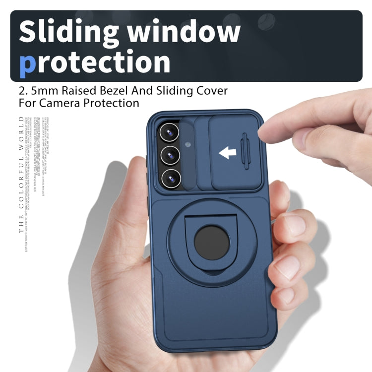 For Samsung Galaxy S23 5G Camshield MagSafe Ring Holder Armor Phone Case(Blue) - Galaxy S23 5G Cases by PMC TechLife | Online Shopping South Africa | PMC TechLife