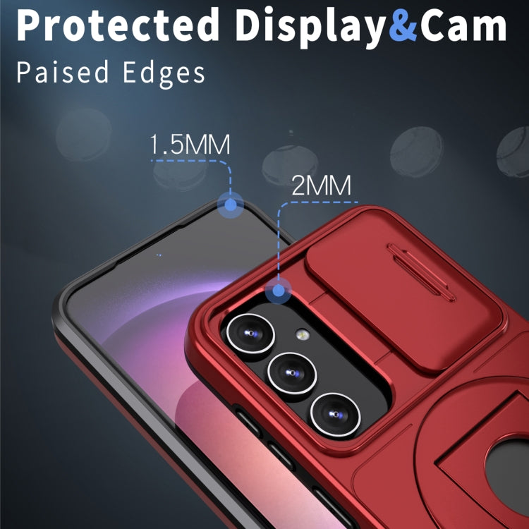 For Samsung Galaxy S22+ 5G Camshield MagSafe Ring Holder Armor Phone Case(Red) - Galaxy S22+ 5G Cases by PMC TechLife | Online Shopping South Africa | PMC TechLife | Buy Now Pay Later Mobicred
