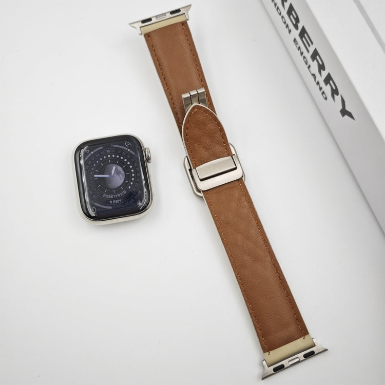 For Apple Watch 38mm Rhombus Pattern Magnetic Square Buckle Leather Watch Band(Black) - free shipping - PMC TechLife - Order now!