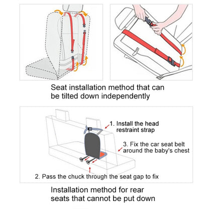 Car Portable Children Safety Seat, Size:50 x 33 x 21cm (For 0-5 Years Old)(Grey + Black) - Seat Accessories by PMC Jewellery | Online Shopping South Africa | PMC Jewellery