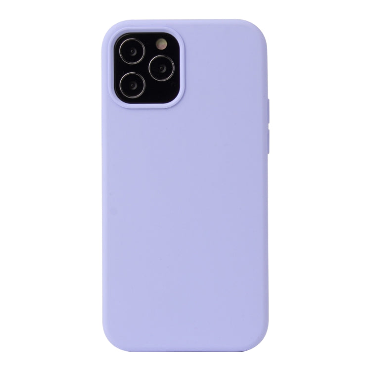 For iPhone 12 / 12 Pro Solid Color Liquid Silicone Shockproof Protective Case(Light Purple) - iPhone 12 / 12 Pro Cases by PMC Jewellery | Online Shopping South Africa | PMC Jewellery