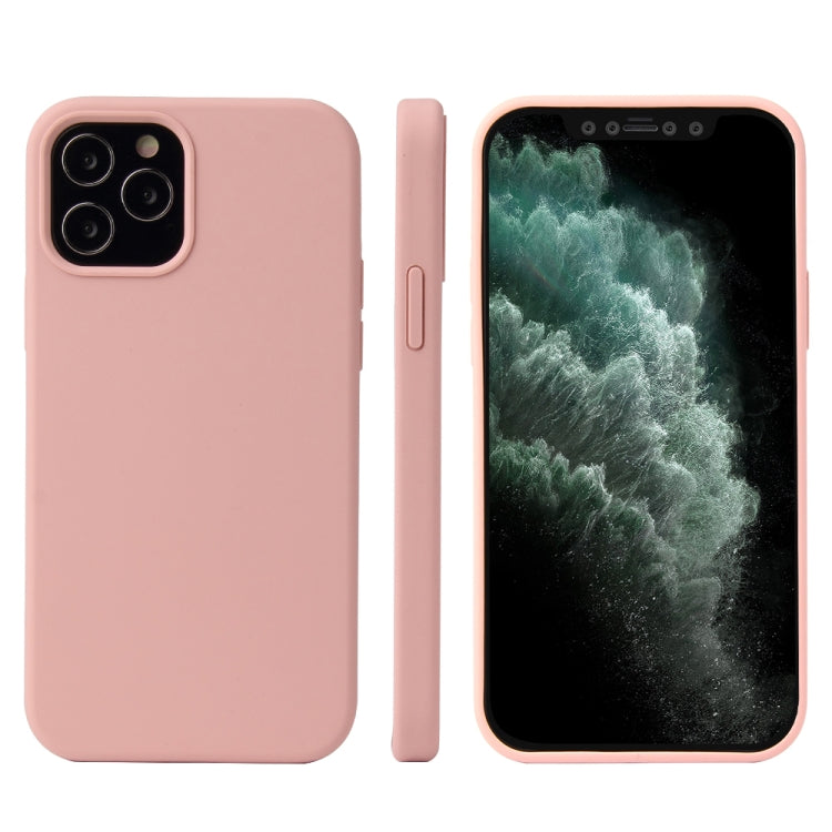 For iPhone 12 / 12 Pro Solid Color Liquid Silicone Shockproof Protective Case(Lavender Grey) - iPhone 12 / 12 Pro Cases by PMC TechLife | Online Shopping South Africa | PMC TechLife