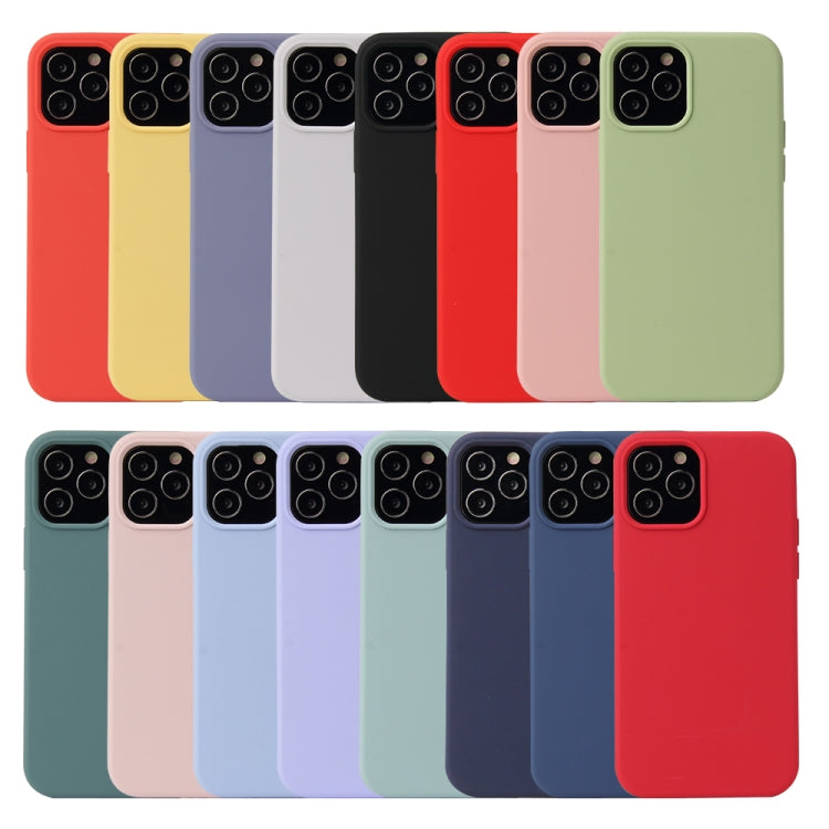 For iPhone 12 / 12 Pro Solid Color Liquid Silicone Shockproof Protective Case(Sakura Pink) - iPhone 12 / 12 Pro Cases by PMC TechLife | Online Shopping South Africa | PMC TechLife