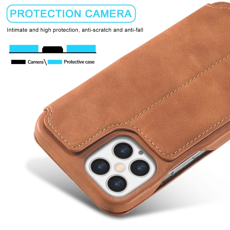For iPhone 12 Pro Max LC.IMEEKE Hon Ancient Series Horizontal Flip Leather Case with Holder & Card Slot(Brown) - iPhone 12 Pro Max Cases by LC.IMEEKE | Online Shopping South Africa | PMC TechLife | Buy Now Pay Later Mobicred