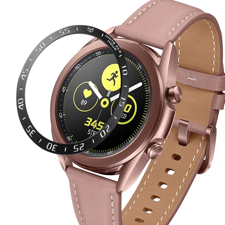 For Samsung Galaxy Watch 3 41mm Smart Watch Steel Bezel Ring, A Version(Black Ring White Letter) - Watch Cases by ENKAY | Online Shopping South Africa | PMC Jewellery | Buy Now Pay Later Mobicred