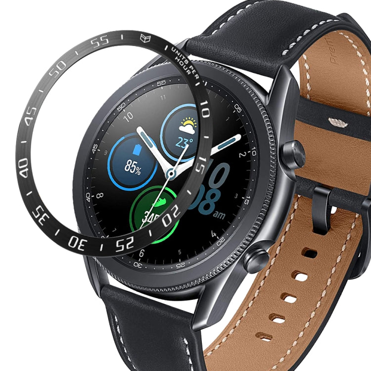 For Samsung Galaxy Watch 3 45mm Smart Watch Steel Bezel Ring, A Version(Black Ring White Letter) - Watch Cases by ENKAY | Online Shopping South Africa | PMC Jewellery | Buy Now Pay Later Mobicred