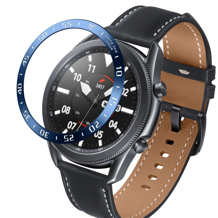 For Samsung Galaxy Watch 3 45mm Smart Watch Steel Bezel Ring, A Version(Blue Ring White Letter) - Watch Cases by ENKAY | Online Shopping South Africa | PMC Jewellery | Buy Now Pay Later Mobicred