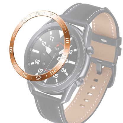 For Samsung Galaxy Watch 3 45mm Smart Watch Steel Bezel Ring, A Version(Rose Gold Ring White Letter) - Watch Cases by ENKAY | Online Shopping South Africa | PMC Jewellery | Buy Now Pay Later Mobicred