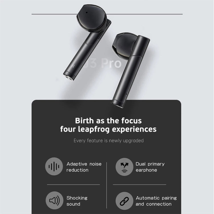 Fineblue J3 Pro TWS 5.0 Wireless Two Ear Bluetooth Headset with 650mAh Charging Cabin & Support Language Wakeup (Black) - TWS Earphone by Fineblue | Online Shopping South Africa | PMC Jewellery