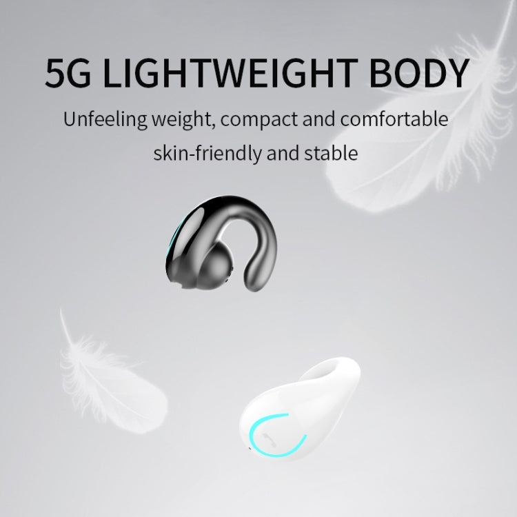 YX08 Ultra-light Ear-hook Wireless V5.0 Bluetooth Earphones Ear Clip Stereo Bluetooth Headset with Mic(White) - Bluetooth Earphone by PMC TechLife | Online Shopping South Africa | PMC TechLife