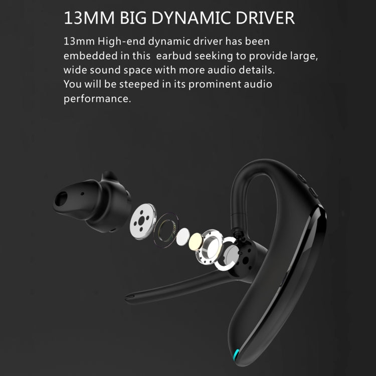 F910 Bluetooth 5.0 Hanging Ear Style Dual Mic Noise Cancelling Bluetooth Earphone(Black) - Bluetooth Earphone by PMC Jewellery | Online Shopping South Africa | PMC Jewellery