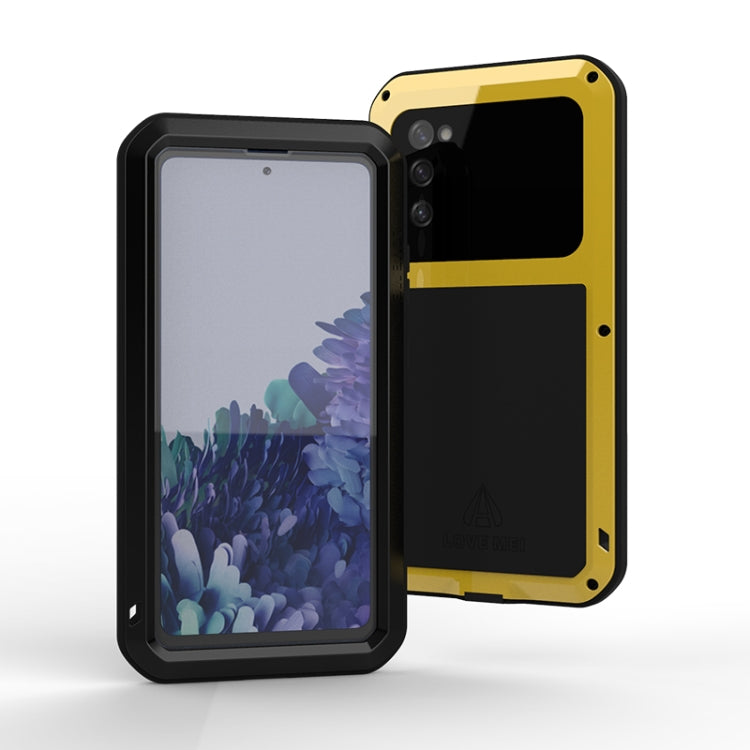 For Samsung Galaxy S20 FE LOVE MEI Metal Shockproof Waterproof Dustproof Protective Case with Glass(Black) - free shipping - PMC TechLife - Order now!