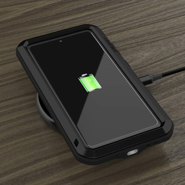 For Samsung Galaxy S20 FE LOVE MEI Metal Shockproof Waterproof Dustproof Protective Case with Glass(Black) - free shipping - PMC TechLife - Order now!