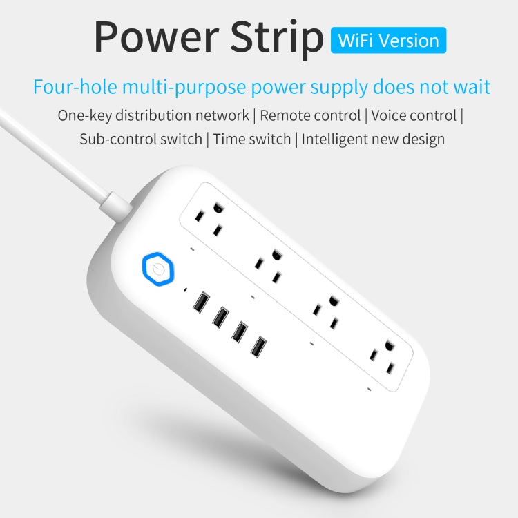 YPS11 Four Holes + 4 x USB Multi-purpose WiFi Smart Power Strip, US Plug - Smart Socket by PMC TechLife | Online Shopping South Africa | PMC TechLife