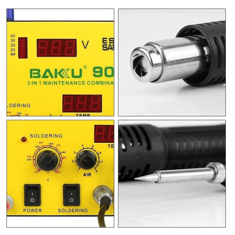 BAKU BK-909 BGA Rework Solder Station Hot Air Gun Welder Equipment, EU Plug - Soldering Iron Set by BAKU | Online Shopping South Africa | PMC Jewellery | Buy Now Pay Later Mobicred