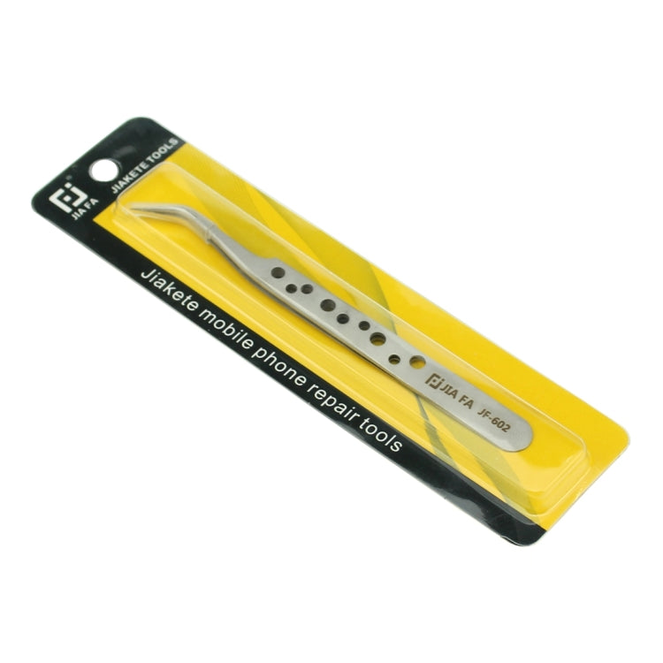 JIAFA JF-602 High-strength Curved Tip Tweezers(Silver) - Tweezers by JIAFA | Online Shopping South Africa | PMC TechLife | Buy Now Pay Later Mobicred