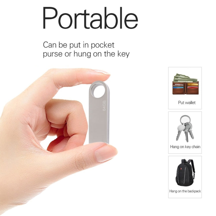 64GB Metal USB 2.0 Flash Disk - USB Flash Drives by PMC TechLife | Online Shopping South Africa | PMC TechLife