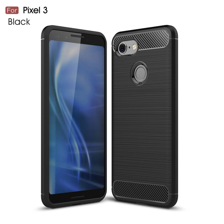 Brushed Texture Carbon Fiber Shockproof TPU Case for Google Pixel 3(Black) - Google Cases by PMC TechLife | Online Shopping South Africa | PMC TechLife | Buy Now Pay Later Mobicred