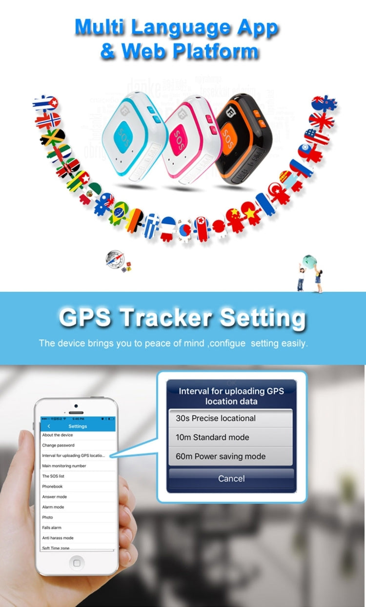 REACHFAR V28 Necklace Style GSM Mini LBS WiFi AGPS Tracker SOS Communicator(Black) - free shipping - PMC TechLife - Order now!