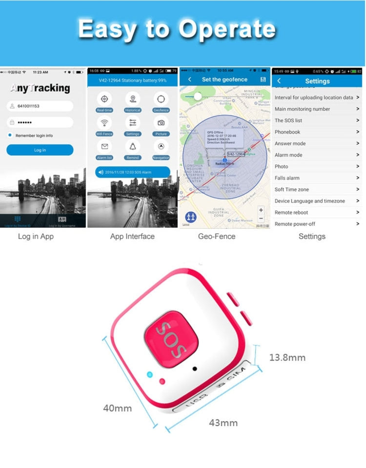 V28 Necklace Style GSM Mini LBS WiFi AGPS Tracker SOS Communicator(Black) - Personal Tracker by PMC TechLife | Online Shopping South Africa | PMC TechLife