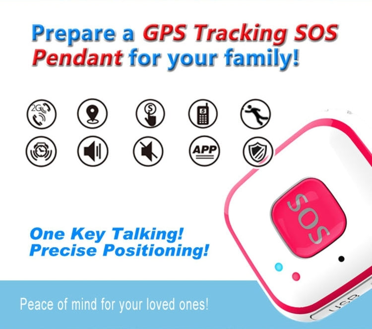 V28 Necklace Style GSM Mini LBS WiFi AGPS Tracker SOS Communicator(Black) - Personal Tracker by PMC TechLife | Online Shopping South Africa | PMC TechLife