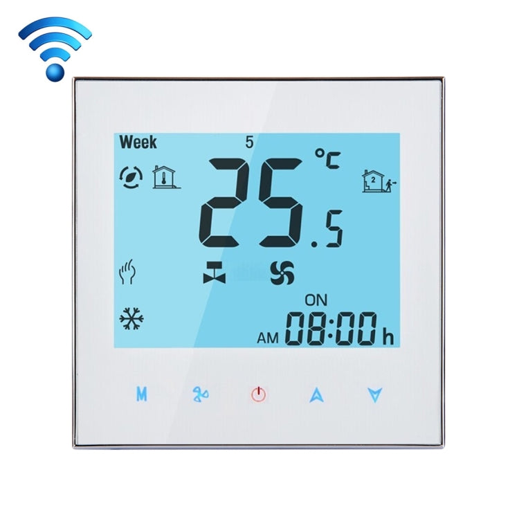 LCD Display Air Conditioning 2-Pipe Programmable Room Thermostat for Fan Coil Unit, Supports Wifi(White) - Thermostat & Thermometer by PMC TechLife | Online Shopping South Africa | PMC TechLife