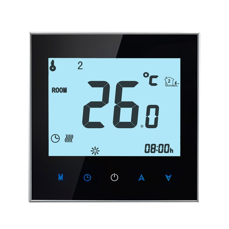 BHT-1000-GB-WIFI 16A Load Electronic Heating Type Touch LCD Digital WiFi Heating Room Thermostat with Sensor, Display Clock / Temperature / Periods / Time / Week / Heat etc.(Black) - Indoor Thermometer by PMC Jewellery | Online Shopping South Africa | PMC Jewellery