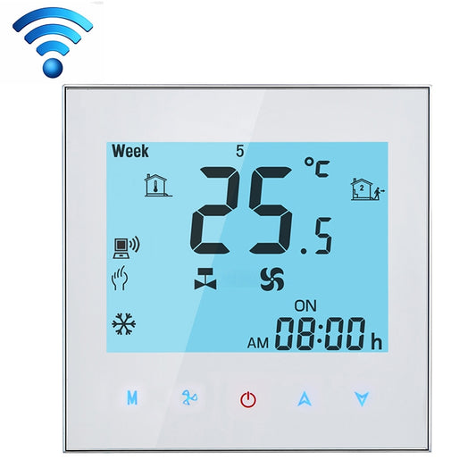 LCD Display Air Conditioning 4-Pipe Programmable Room Thermostat for Fan Coil Unit, Supports Wifi (White) - Thermostat & Thermometer by PMC Jewellery | Online Shopping South Africa | PMC Jewellery
