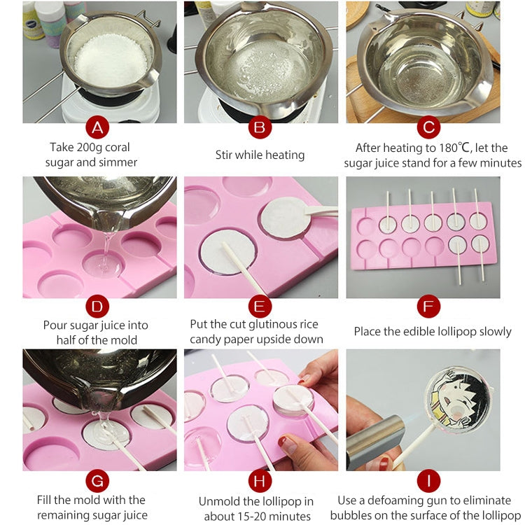 12-Capacity DIY Silicone Chocolate Molds(Lollipop Shape) - free shipping - PMC TechLife - Order now!