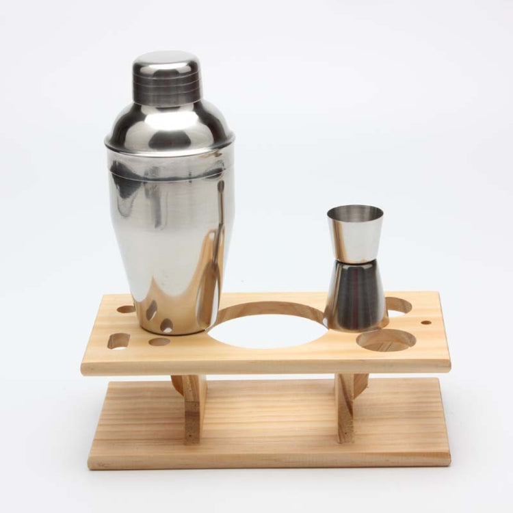 9 in 1 Stainless Steel Cocktail Shaker Tools Set with Wooden Mount, Capacity: 350ml - free shipping - PMC TechLife - Order now!