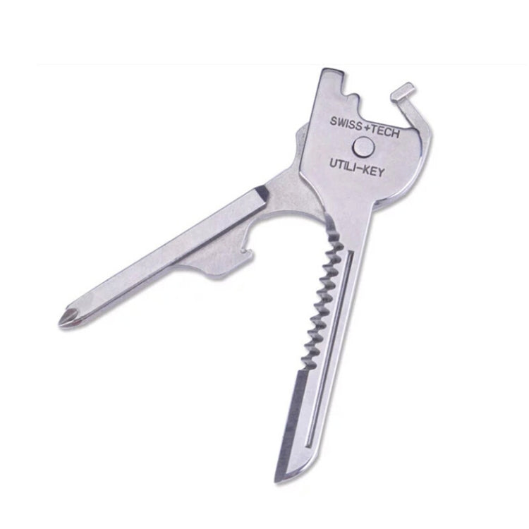 SWISS+TECH Stainless Steel 6 in 1 Multi-function Outdoor Key Chain, Foldable Mini Tools Key Ring - Mountaineering Outfit by PMC TechLife | Online Shopping South Africa | PMC TechLife