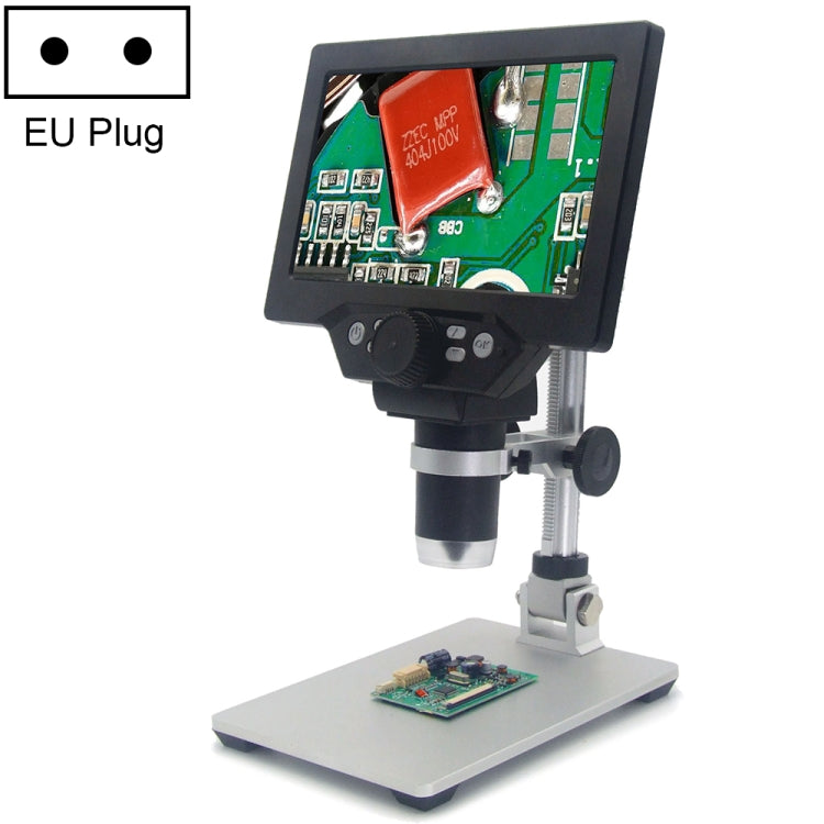 G1200 7 inch LCD Screen 1200X Portable Electronic Digital Desktop Stand Microscope, EU Plug - free shipping - PMC TechLife - Order now!