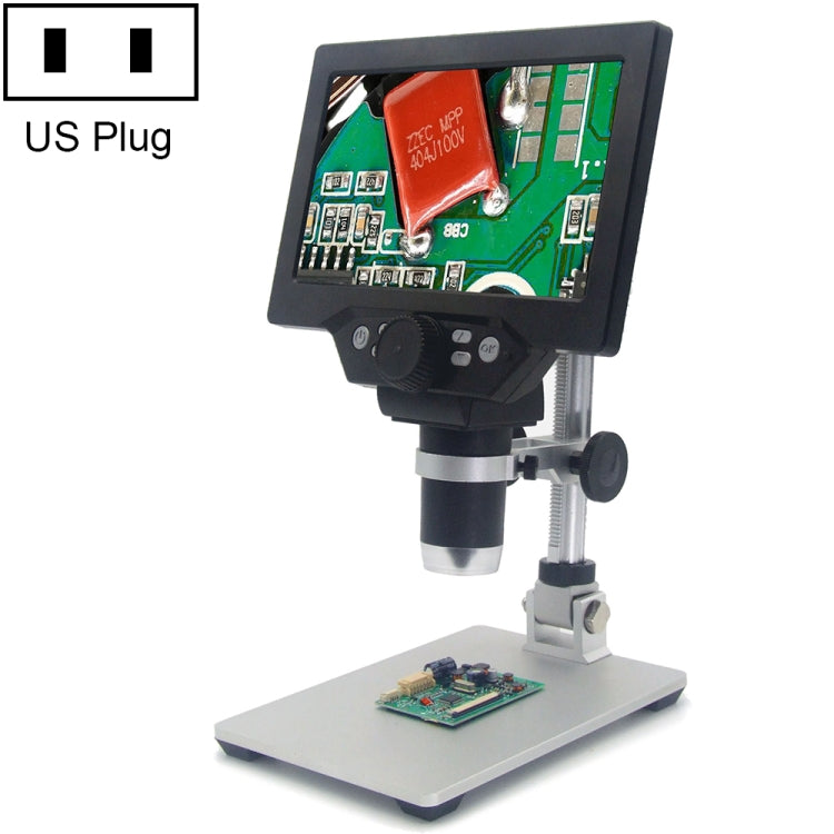 G1200 7 inch LCD Screen 1200X Portable Electronic Digital Desktop Stand Microscope, US Plug - free shipping - PMC TechLife - Order now!