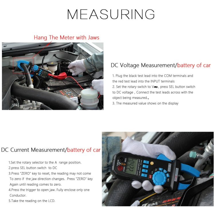 BSIDE ACM03 Plus 400A  AC / DC Clamp Meter - Current & Voltage Tester by BSIDE | Online Shopping South Africa | PMC TechLife | Buy Now Pay Later Mobicred