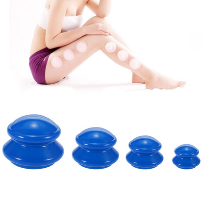 4 Cups / Set Health Care Body Massage Cupping Therapy Anti Cellulite Silicone Vacuum Cups(Blue) - Cupping & Moxibustion by PMC Jewellery | Online Shopping South Africa | PMC Jewellery