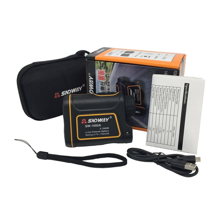 SNDWAY SW1000A Handheld Outdoor Waterproof Telescope Range Finder Distance Measurer, 1000m - Laser Rangefinder by SNDWAY | Online Shopping South Africa | PMC Jewellery