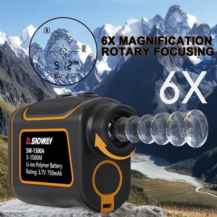 SNDWAY SW1500A Handheld Outdoor Waterproof Telescope Range Finder Distance Measurer, 1500m - Laser Rangefinder by SNDWAY | Online Shopping South Africa | PMC Jewellery | Buy Now Pay Later Mobicred