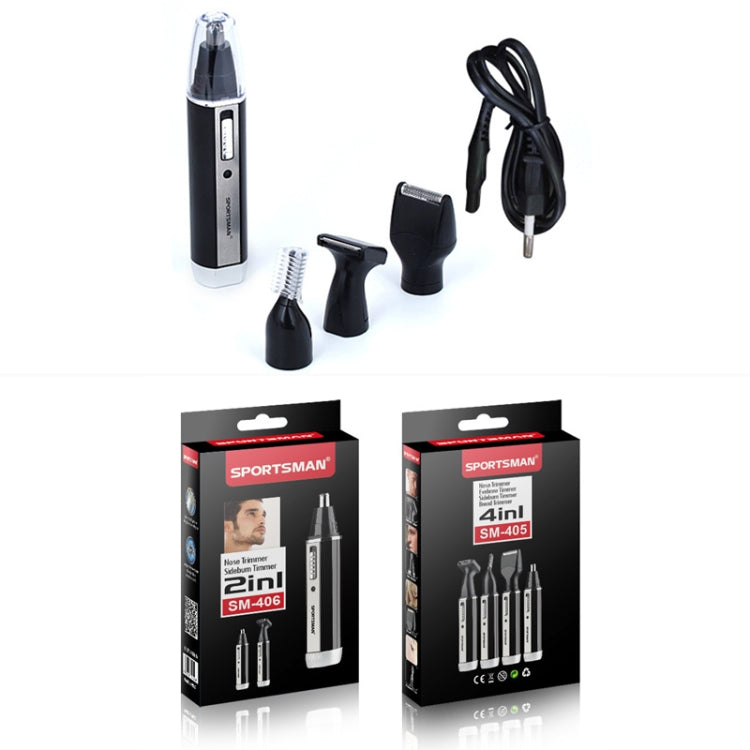 SPORTSMAN Four-in-one Rechargeable Ear Nose Trimmer Electric Shaver Beard Face Eyebrows Hair Trimmer For Men, EU Plug(Black, 220V) - Electric Shavers by SPORTSMAN | Online Shopping South Africa | PMC Jewellery