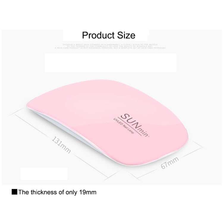 SUN mini 2 6W UV + LED USB Nail Lamp Fingernail Gel Curing Dryer(Pink) - Nail Dryers by PMC Jewellery | Online Shopping South Africa | PMC Jewellery