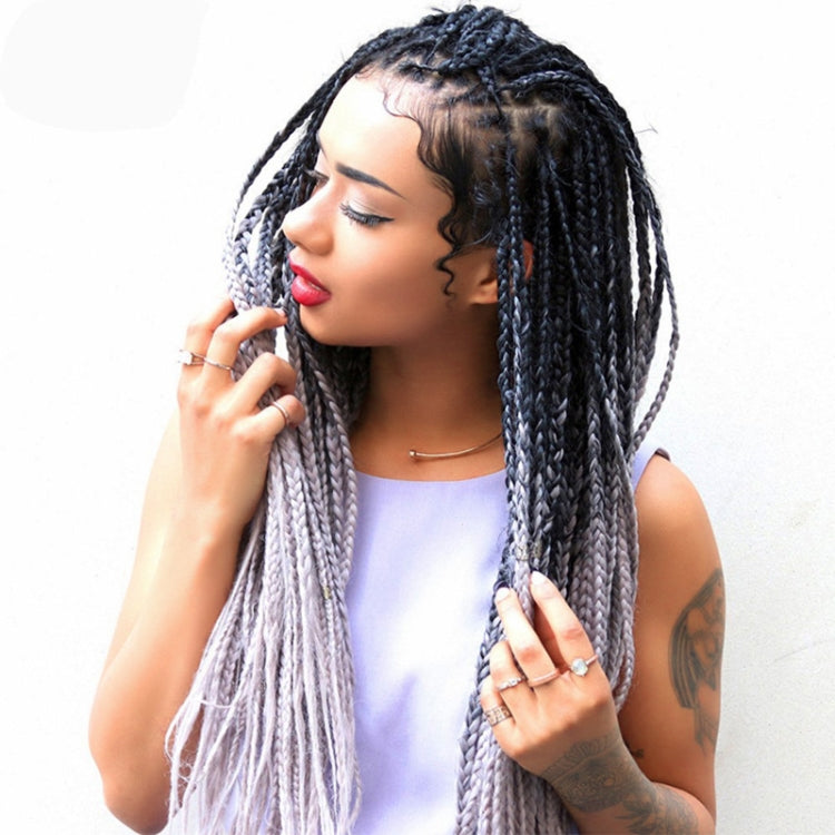 Fashion Color Gradient Individual Braid Wigs Chemical Fiber Big Braids, Length: 60cm(58 Black+Light Purple) - Wigs by PMC Jewellery | Online Shopping South Africa | PMC Jewellery