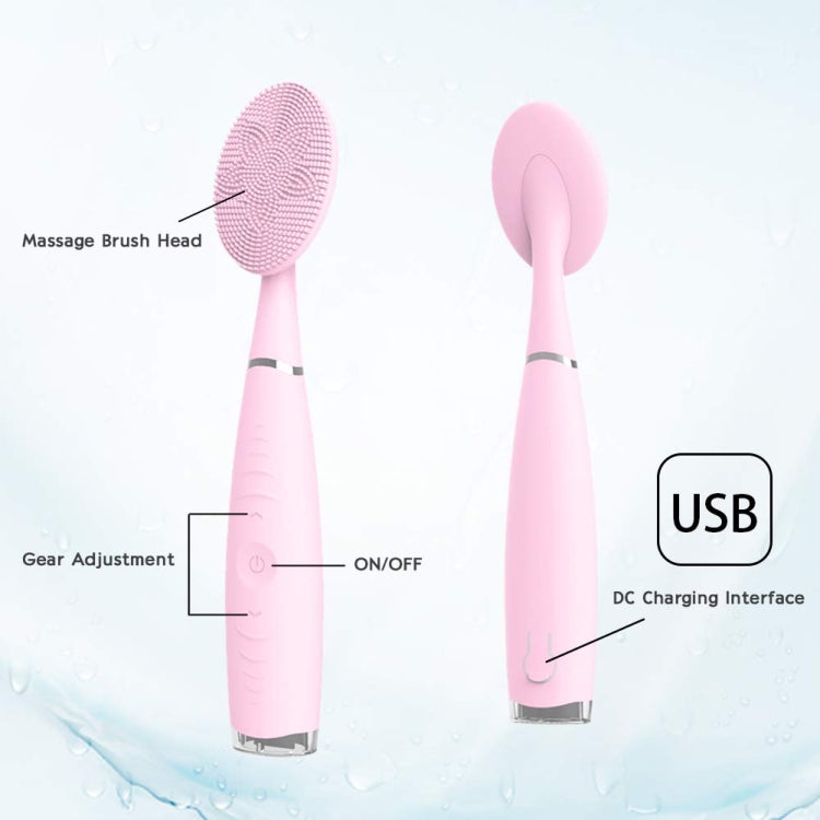 LSHOW YJK038 IPX6 Waterproof Hand-held Intelligent High Frequency Vibration Silicone Facial Cleaning Instrument(Pink) - Beauty Instrument by LSHOW | Online Shopping South Africa | PMC Jewellery | Buy Now Pay Later Mobicred