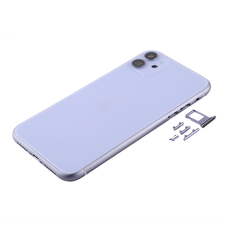 Back Housing Cover with SIM Card Tray & Side keys & Camera Lens for iPhone 11(Purple) - Back Cover by PMC TechLife | Online Shopping South Africa | PMC TechLife | Buy Now Pay Later Mobicred