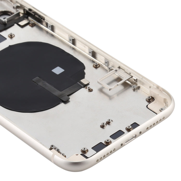 Battery Back Cover (with Side Keys & Card Tray & Power + Volume Flex Cable & Wireless Charging Module) for iPhone 11(White) - Back Cover by PMC TechLife | Online Shopping South Africa | PMC TechLife