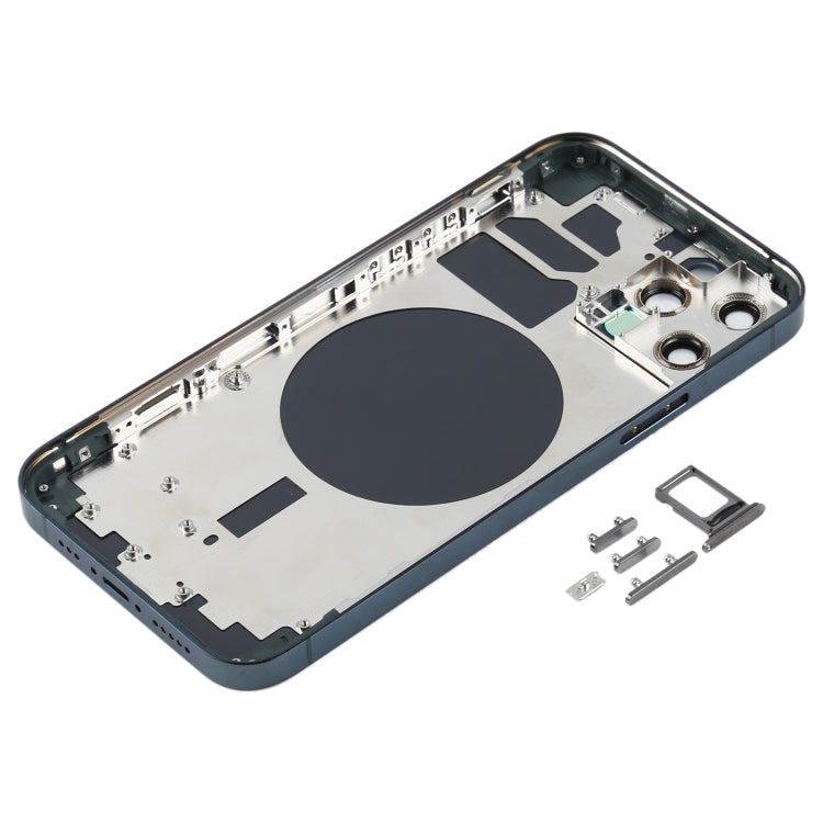 Back Housing Cover with SIM Card Tray & Side  Keys & Camera Lens for iPhone 12 Pro(Blue) - Back Cover by PMC TechLife | Online Shopping South Africa | PMC TechLife