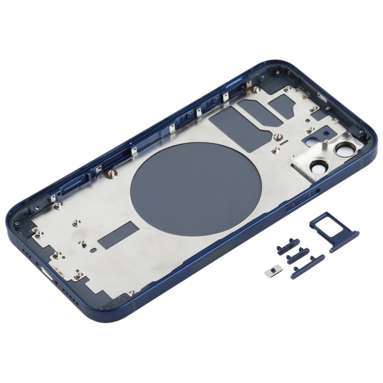 Back Housing Cover with SIM Card Tray & Side  Keys & Camera Lens for iPhone 12(Blue) - Back Cover by PMC TechLife | Online Shopping South Africa | PMC TechLife